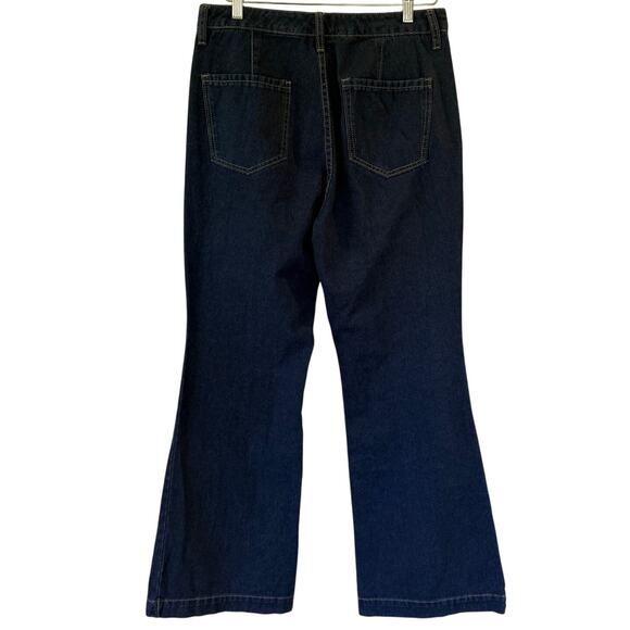 NWOT Sam Edelman Bay Flare Trouser Jeans SZ 30 DK Wash Classic Casual - Picture 2 of 9